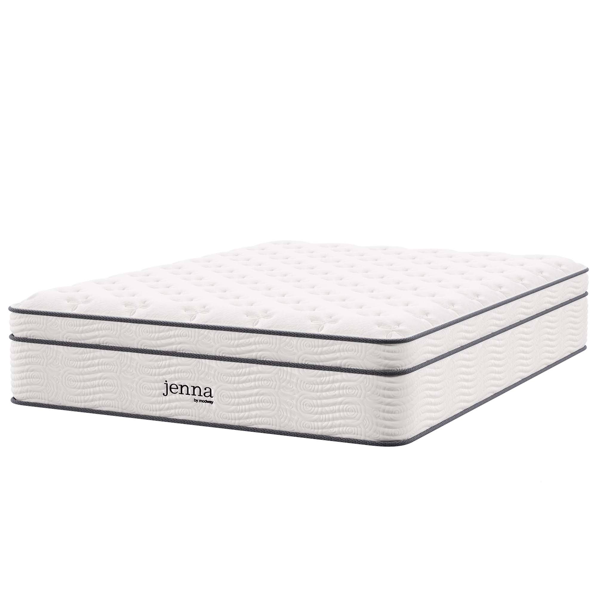 Jenna 14" Innerspring and Foam Queen Mattress - White