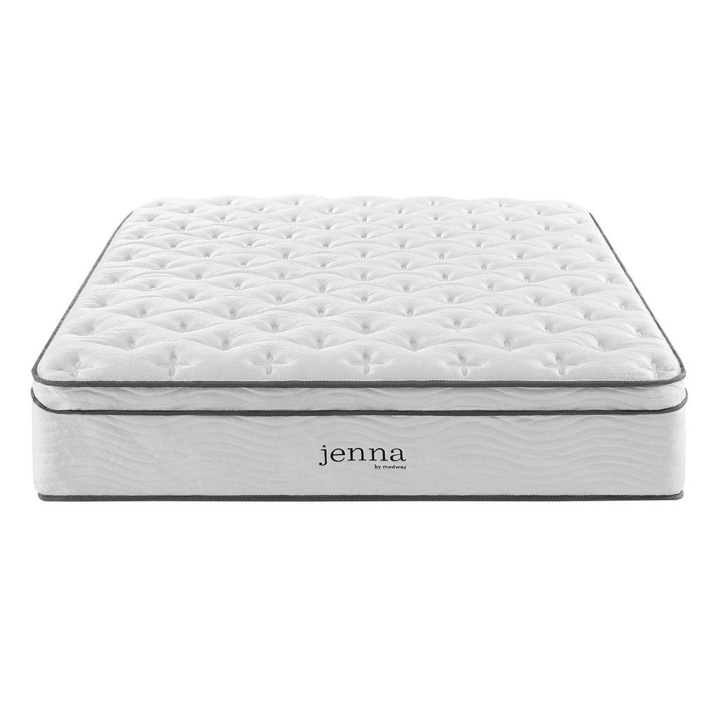 Jenna 14" Innerspring and Foam Queen Mattress - White