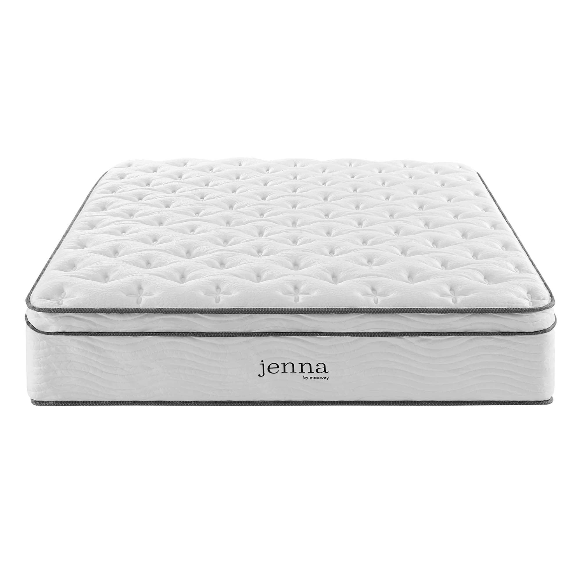 Jenna 14" Innerspring and Foam Queen Mattress - White