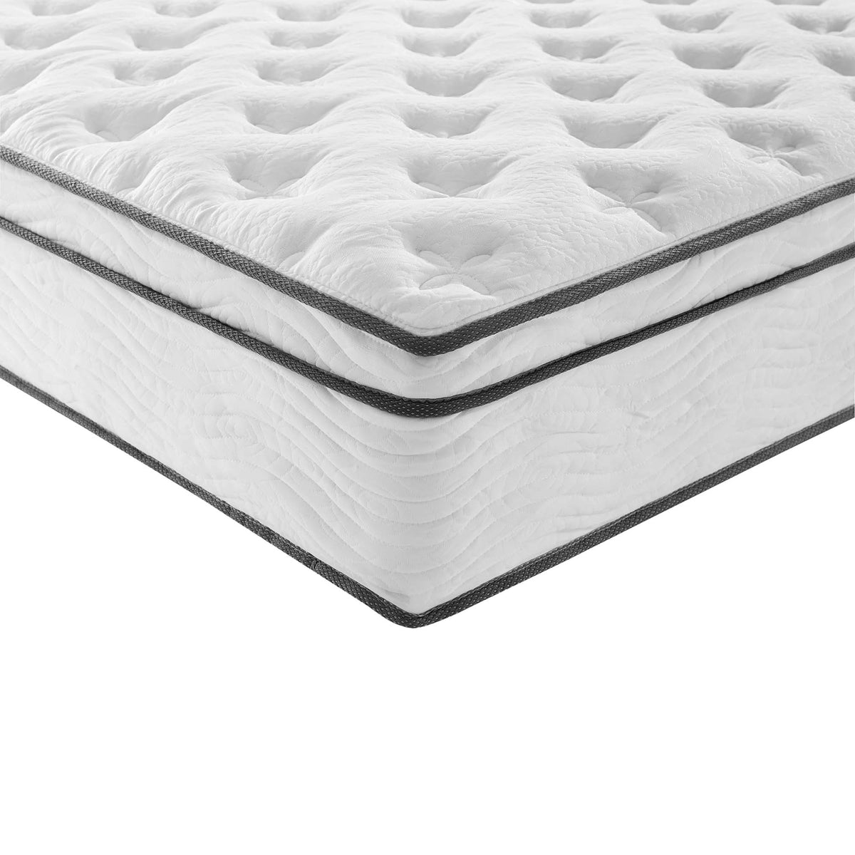 Jenna 14" Innerspring and Foam Queen Mattress - White