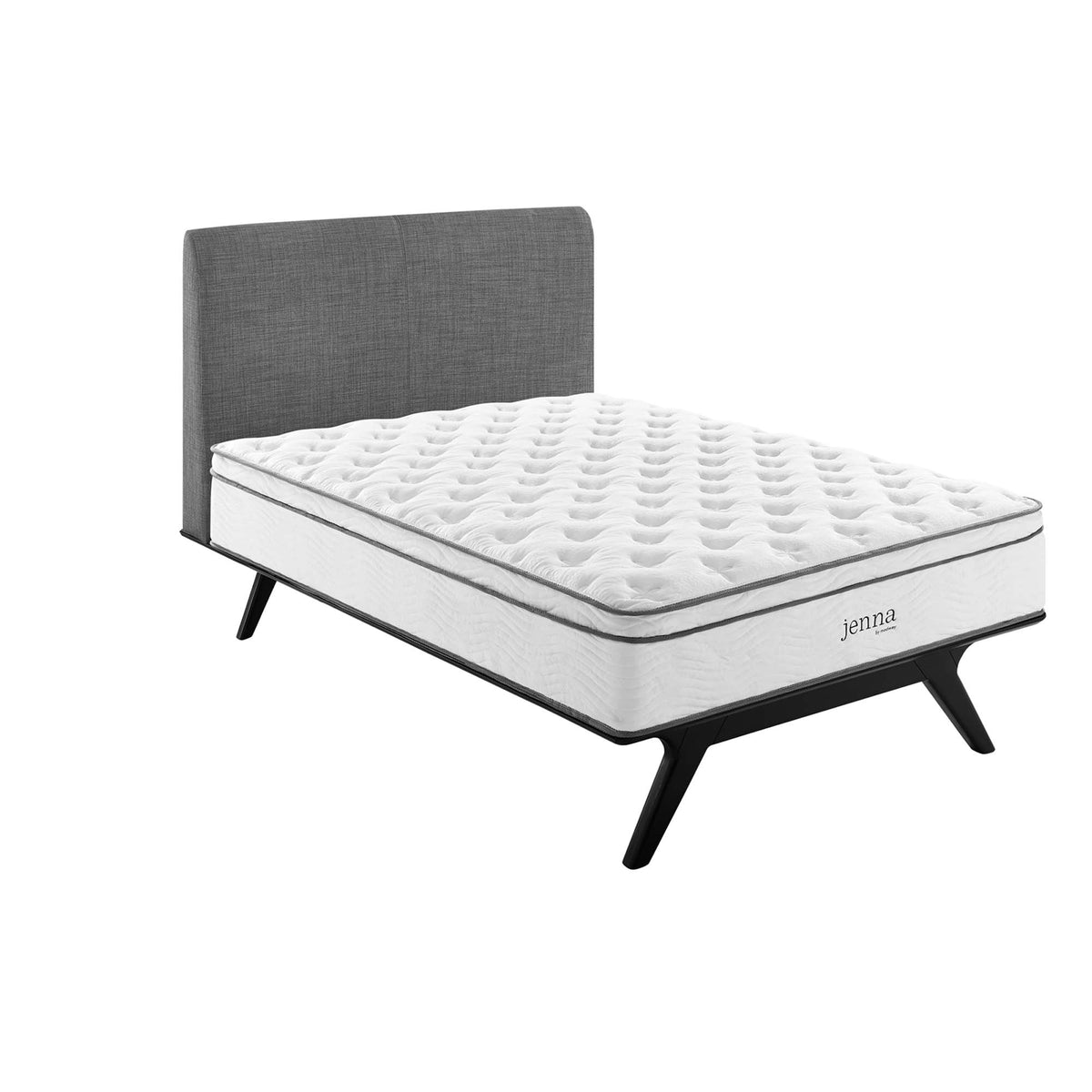Jenna 14" Innerspring and Foam Queen Mattress - White