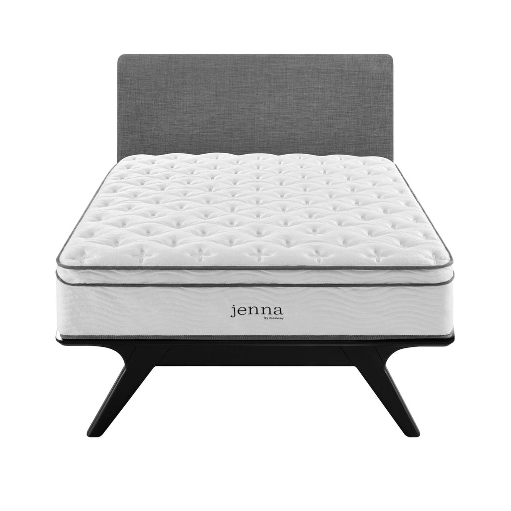 Jenna 14" Innerspring and Foam Queen Mattress - White