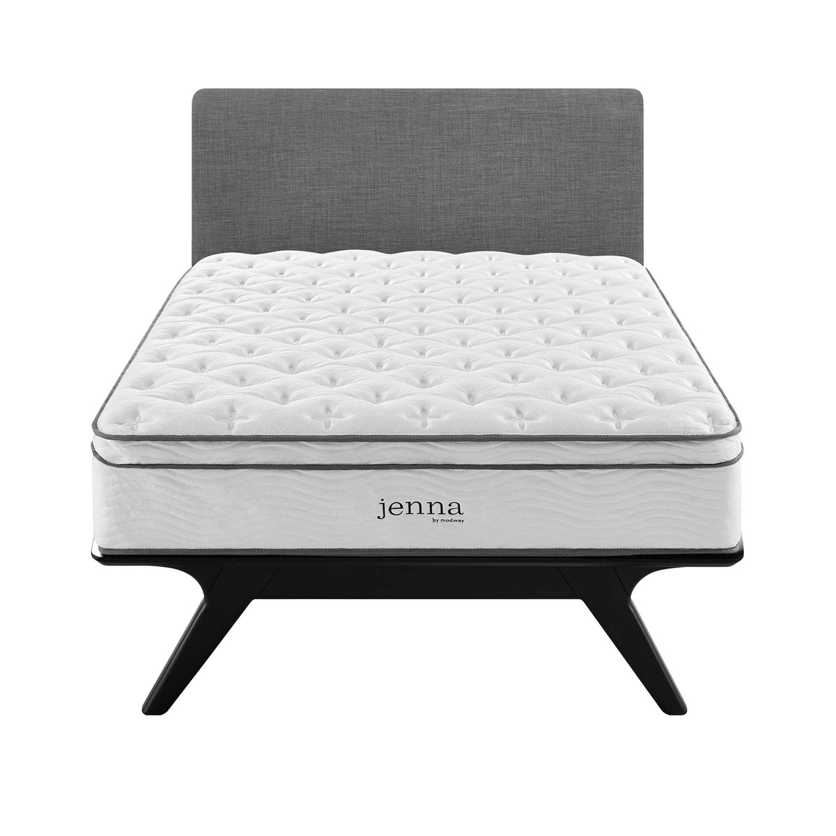 Jenna 14" Innerspring and Foam Queen Mattress - White