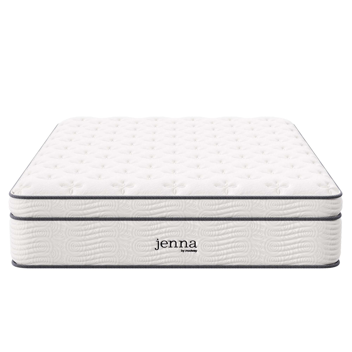 Jenna 14" Innerspring and Foam Queen Mattress - White
