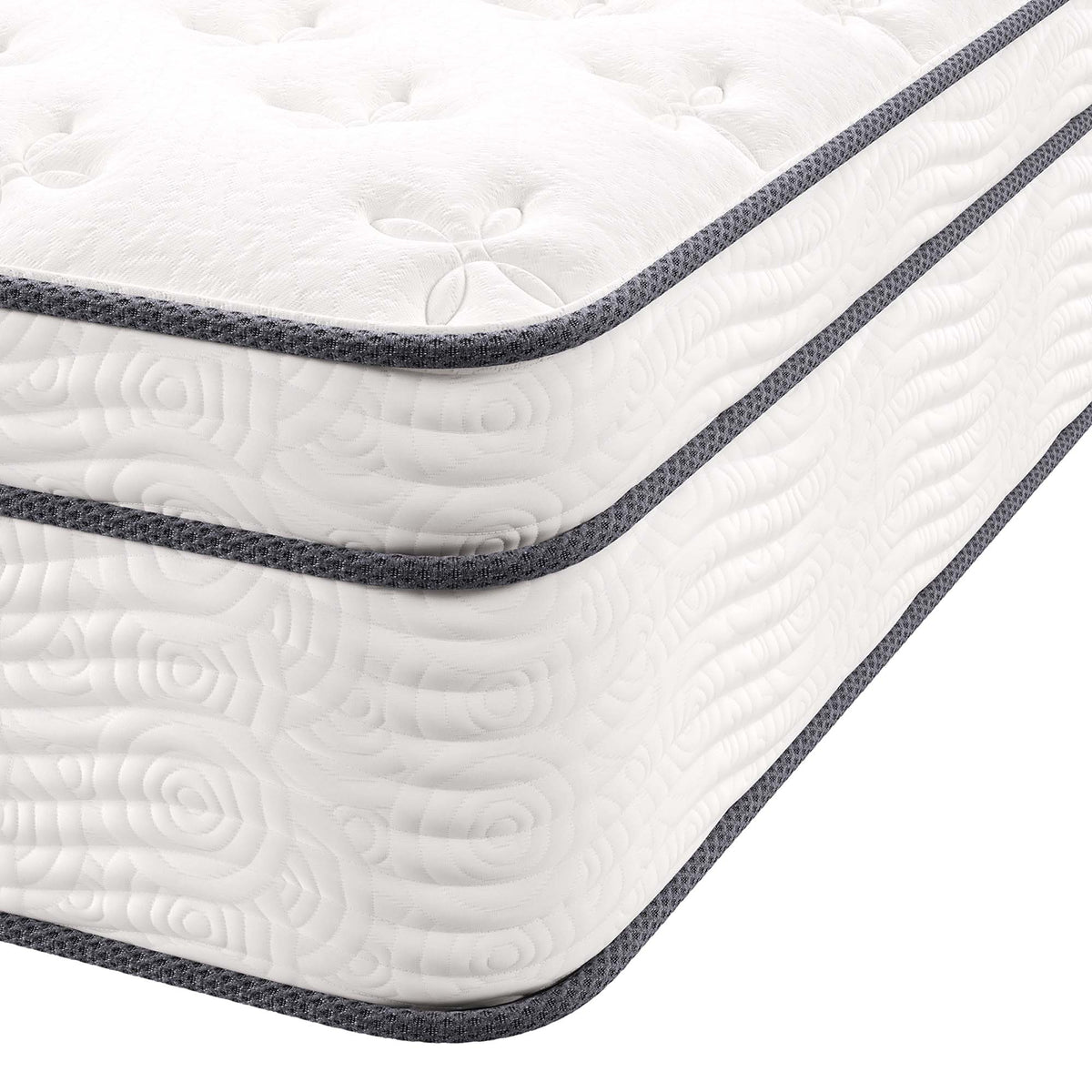 Jenna 14" Innerspring and Foam Queen Mattress - White