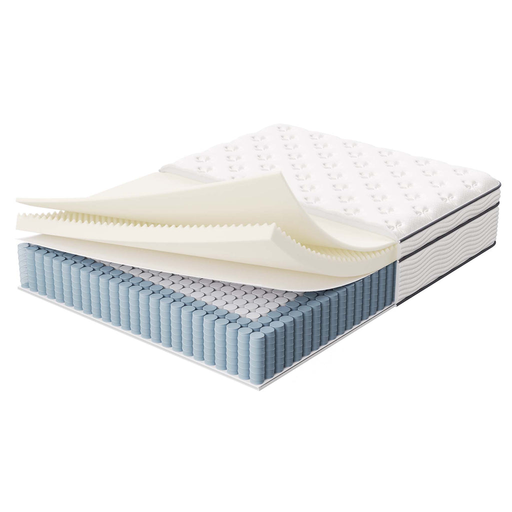 Jenna 14" Innerspring and Foam Queen Mattress - White