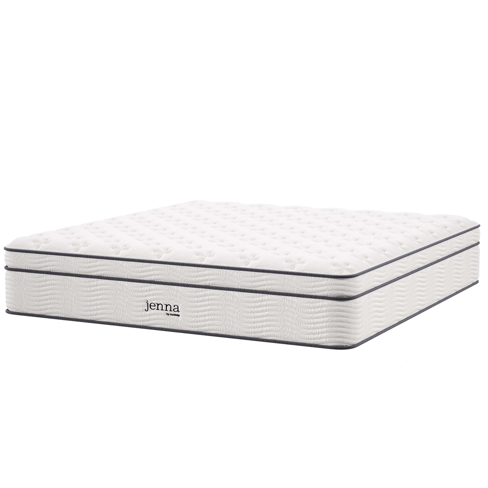 Jenna 14" Innerspring and Foam King Mattress - White