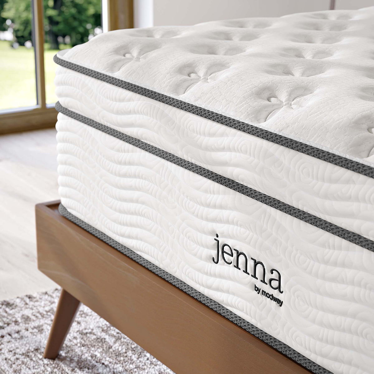 Jenna 14" Innerspring and Foam King Mattress - White