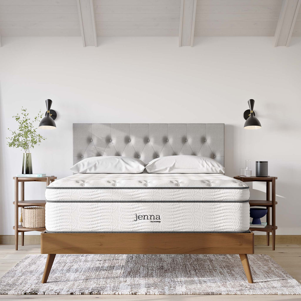 Jenna 14" Innerspring and Foam King Mattress - White