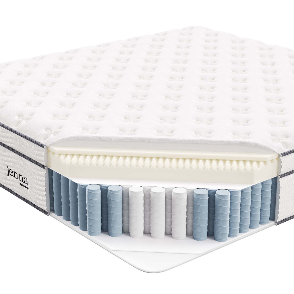 Jenna 14" Innerspring and Foam King Mattress - White