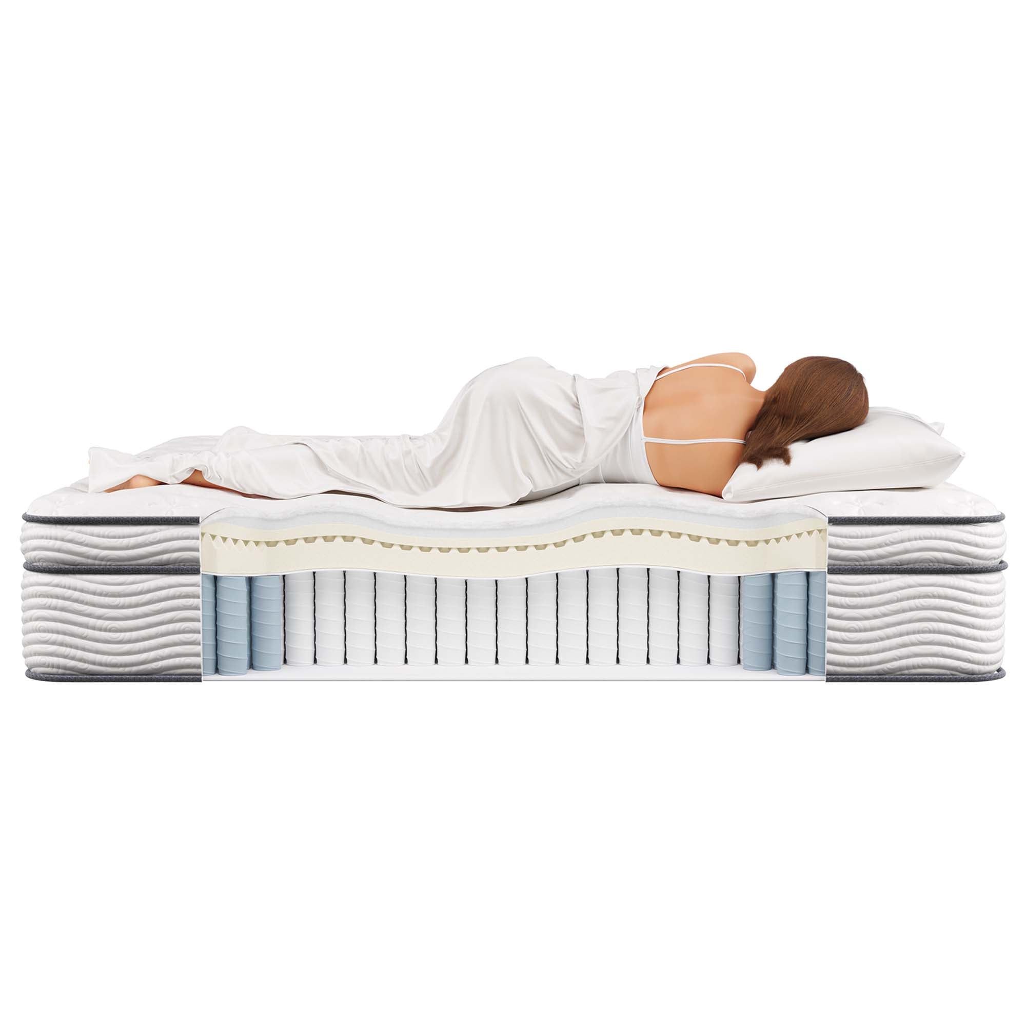 Jenna 14" Innerspring and Foam King Mattress - White