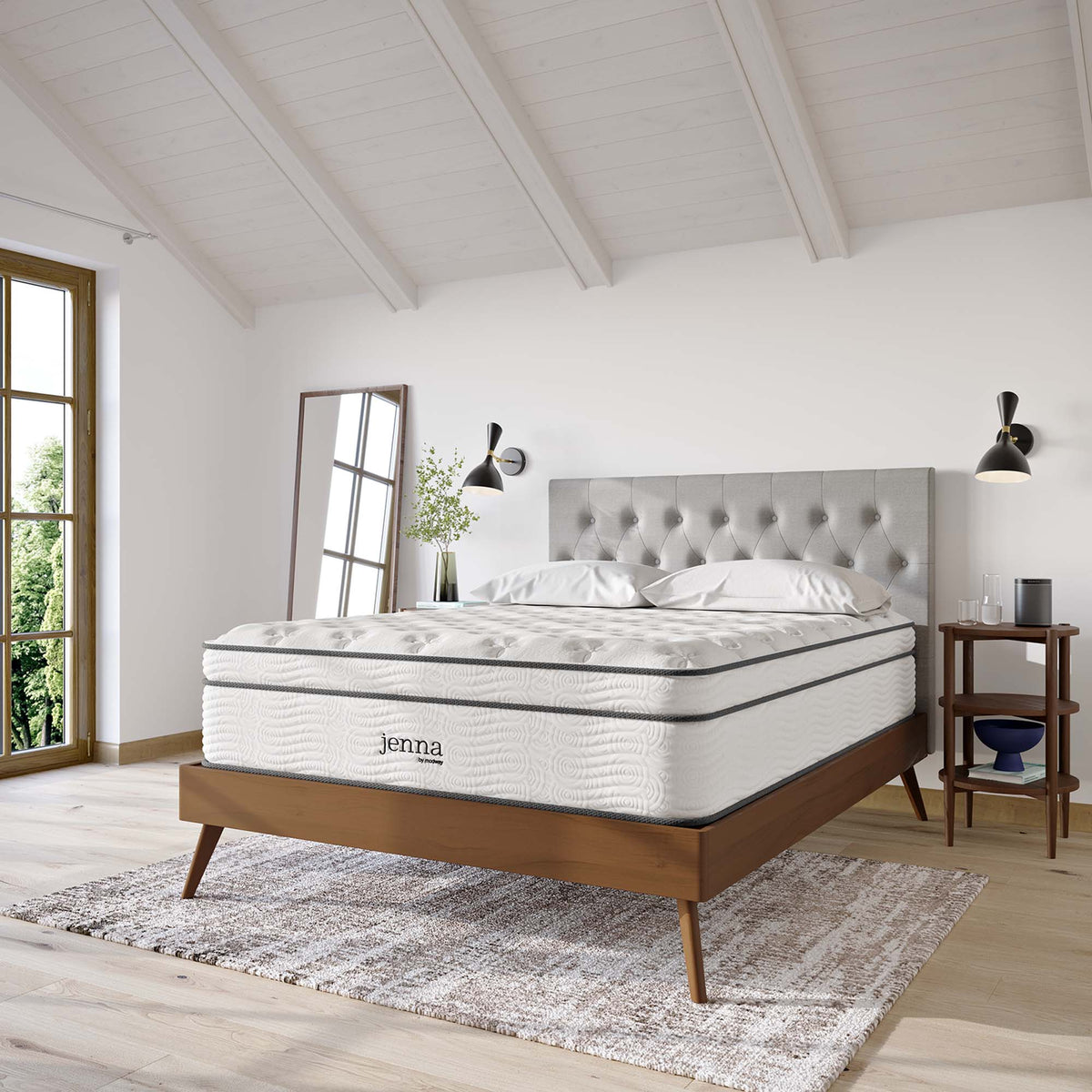 Jenna 14" Innerspring and Foam California King Mattress - White