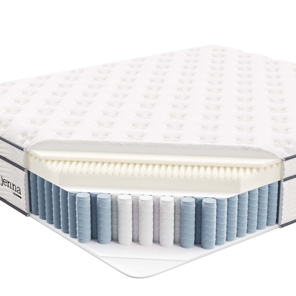 Jenna 14" Innerspring and Foam California King Mattress - White