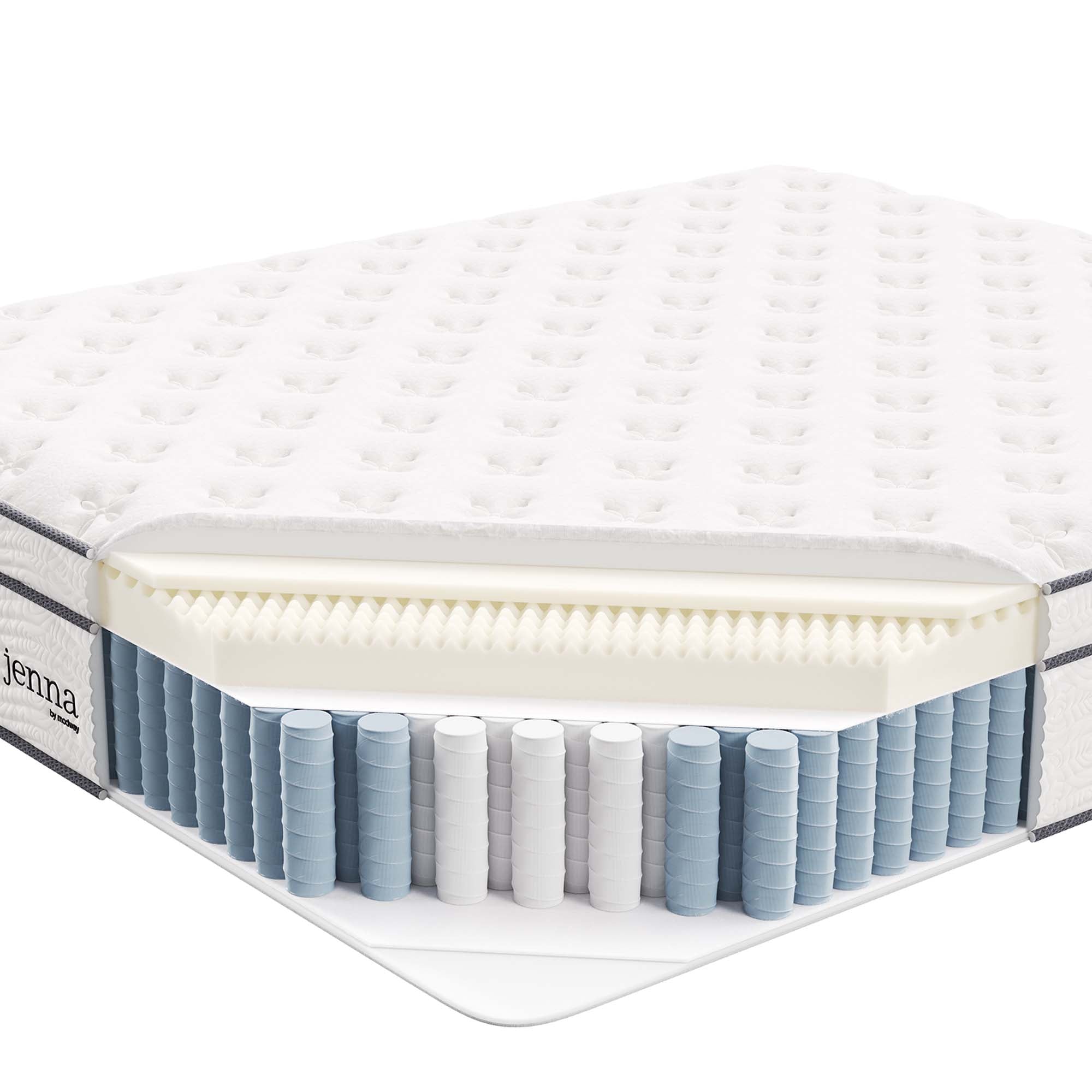 Jenna 14" Innerspring and Foam California King Mattress - White