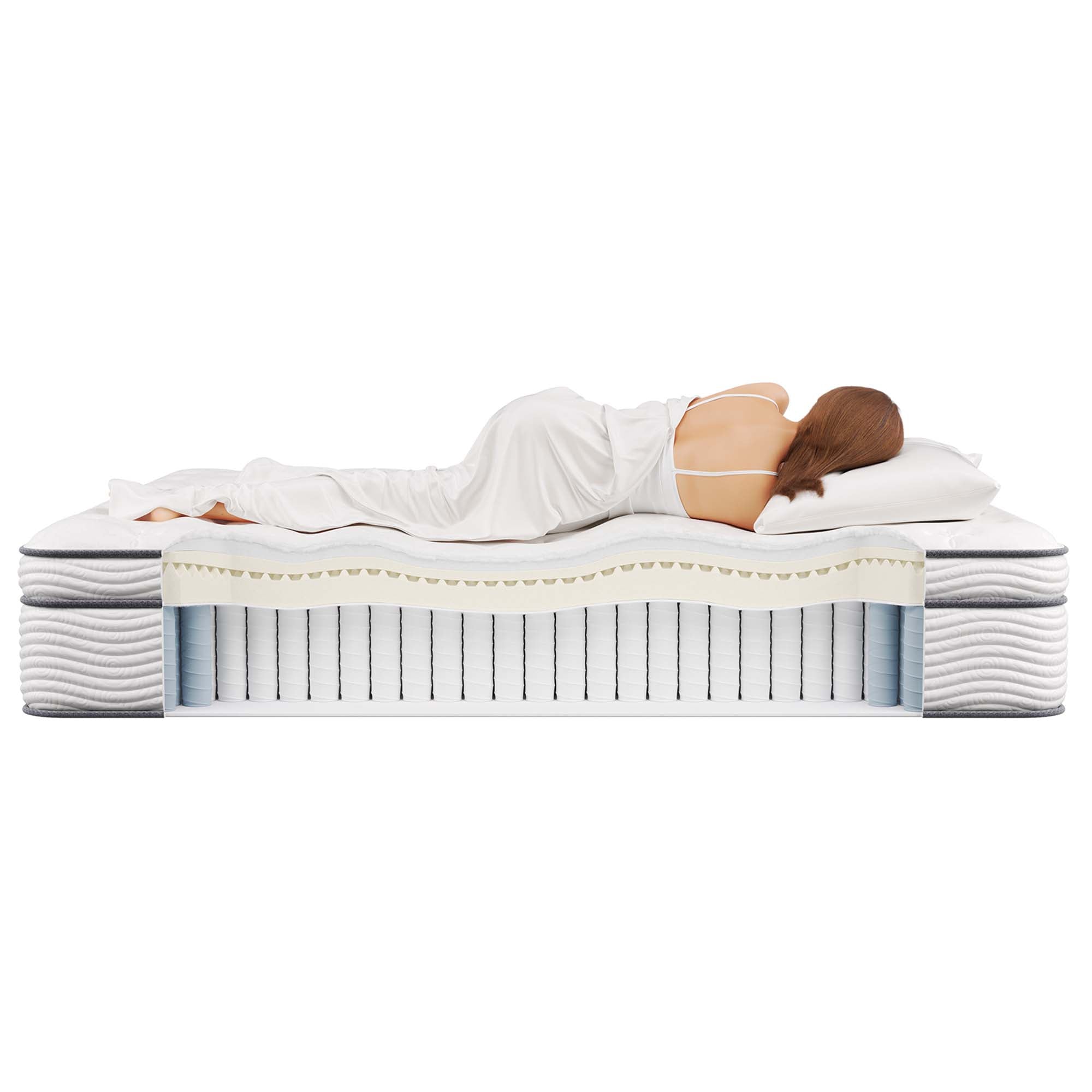 Jenna 14" Innerspring and Foam California King Mattress - White