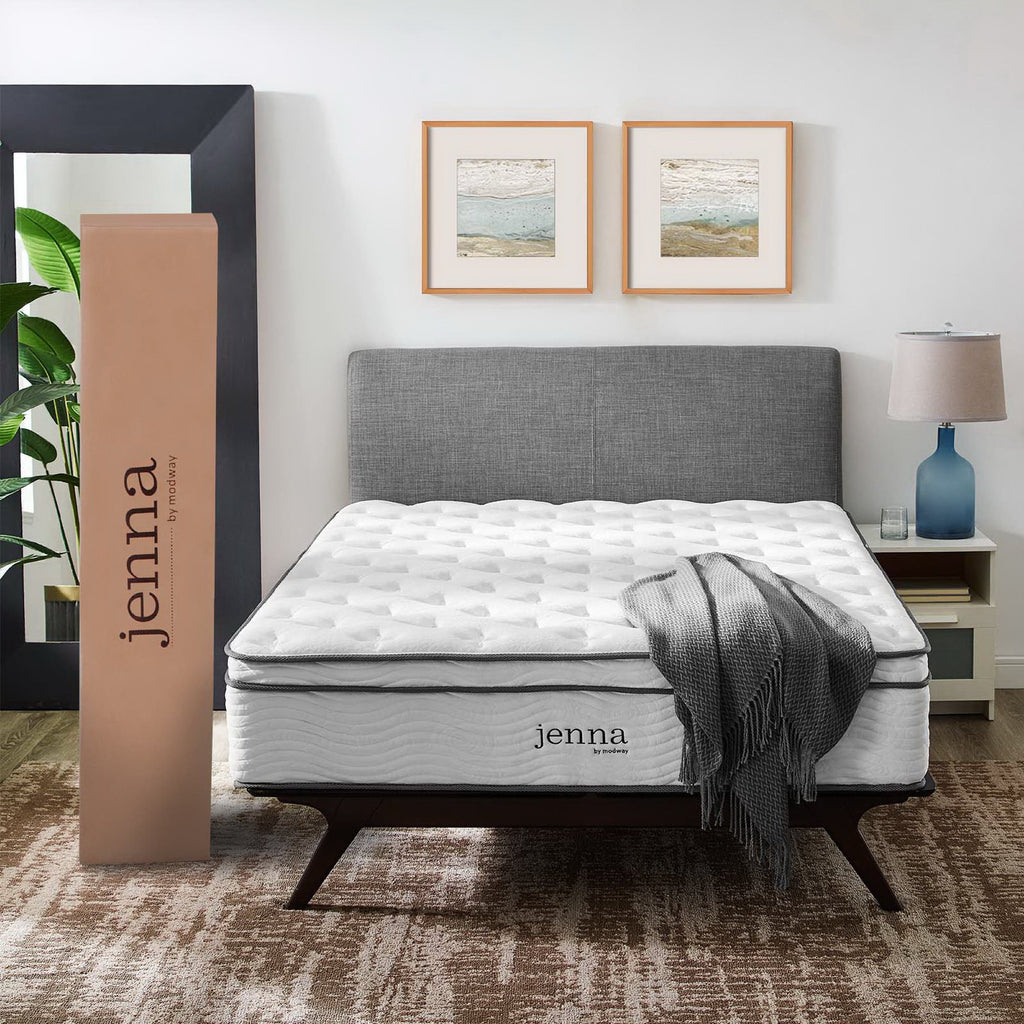 Jenna 14" Innerspring and Foam California King Mattress - White