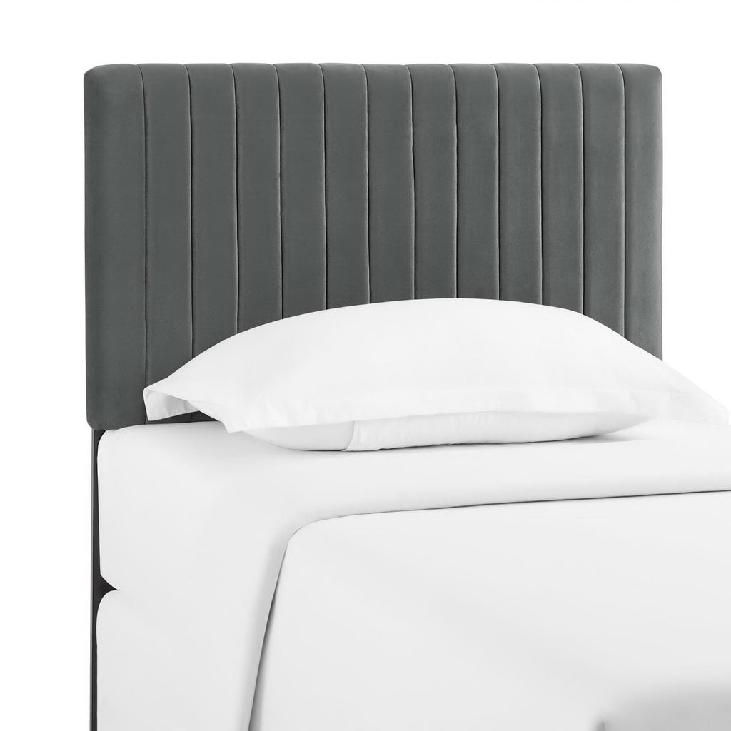 Keira Performance Velvet Twin Headboard - Gray