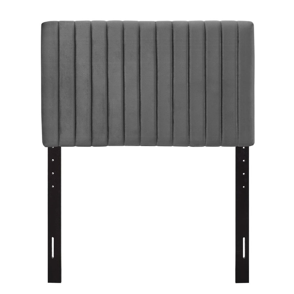 Keira Performance Velvet Twin Headboard - Gray