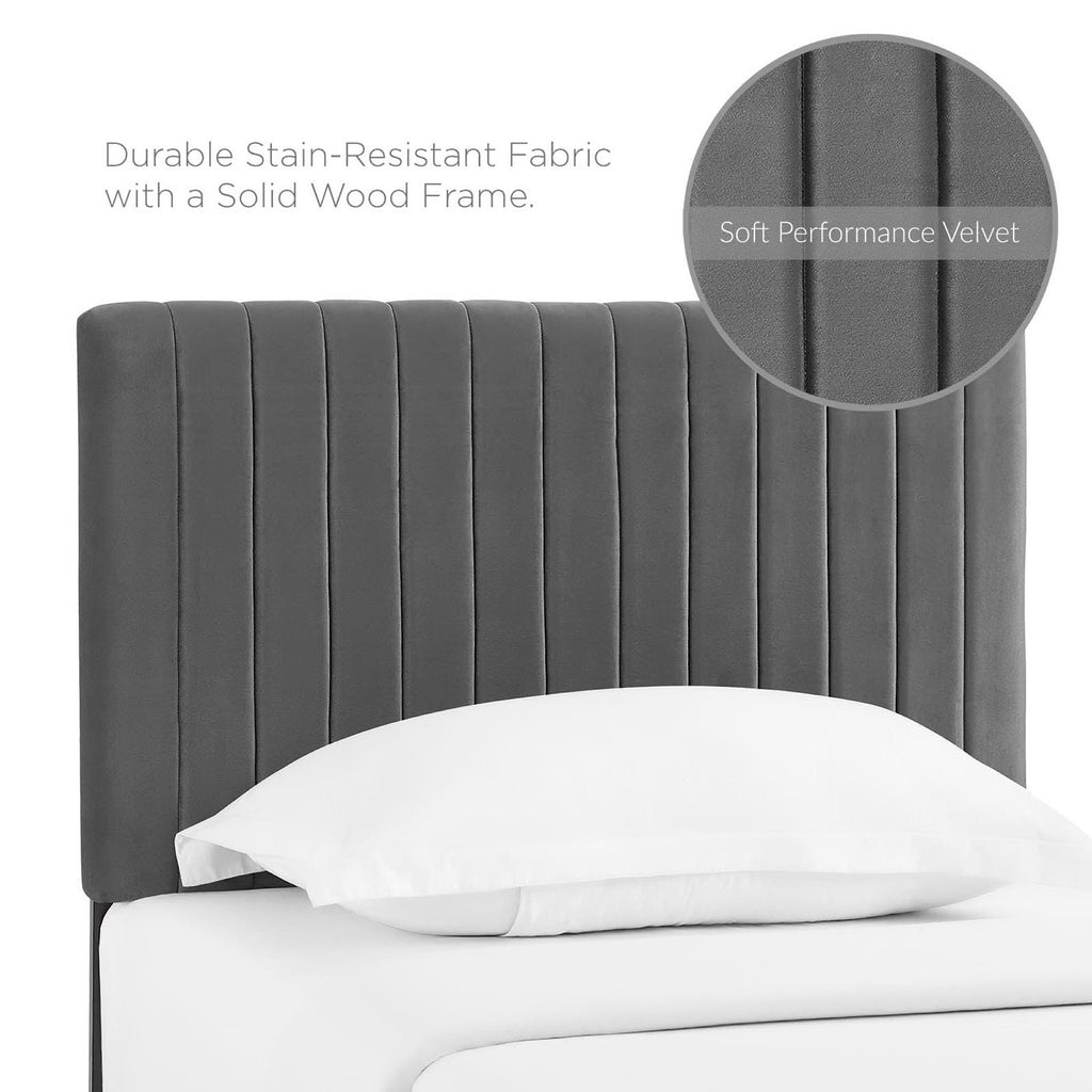 Keira Performance Velvet Twin Headboard - Gray