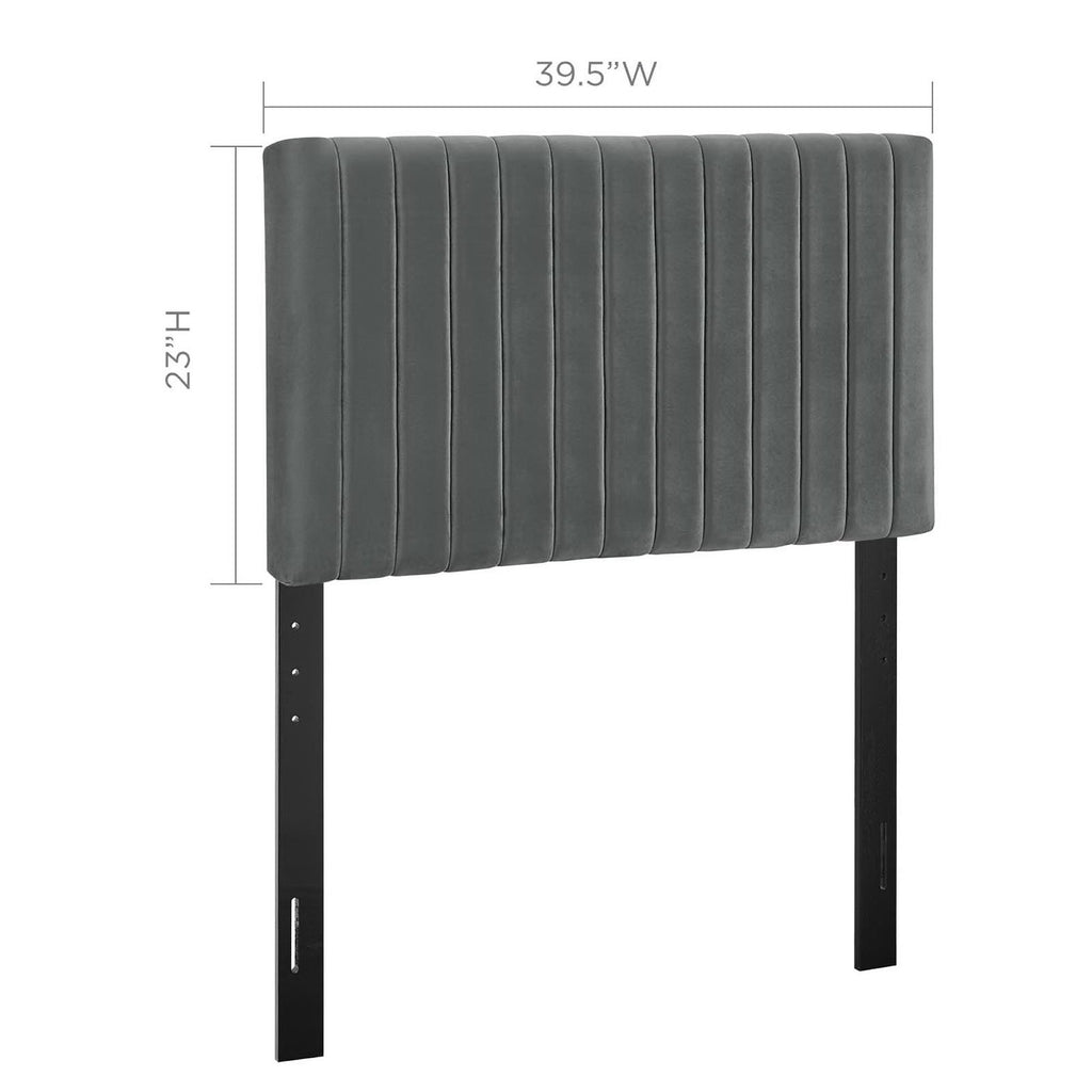 Keira Performance Velvet Twin Headboard - Gray