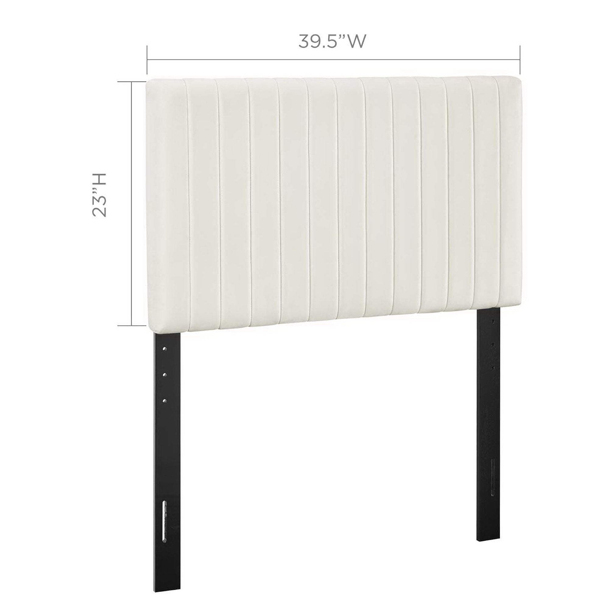 Keira Performance Velvet Twin Headboard - Ivory