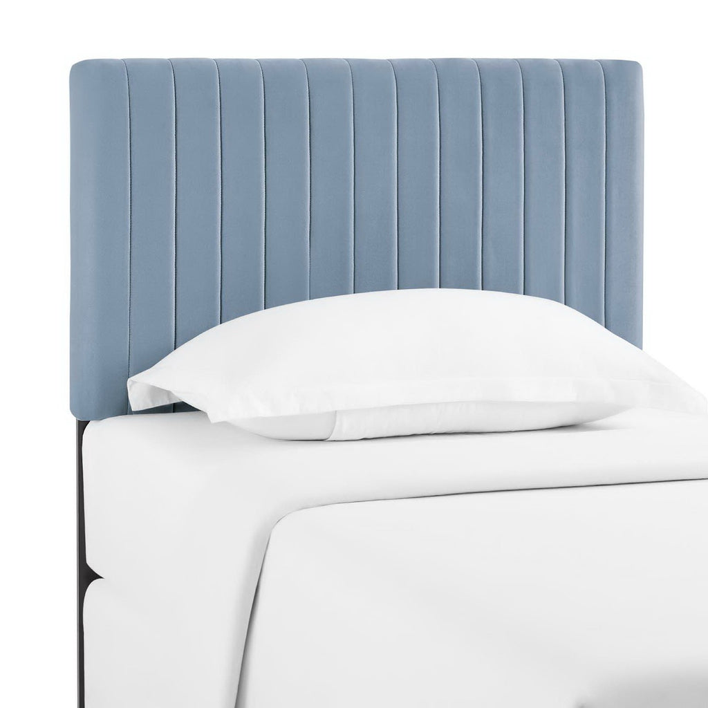 Keira Performance Velvet Twin Headboard - Light Blue