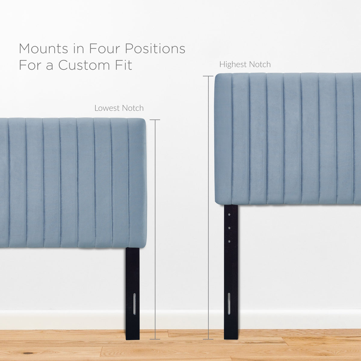 Keira Performance Velvet Twin Headboard - Light Blue