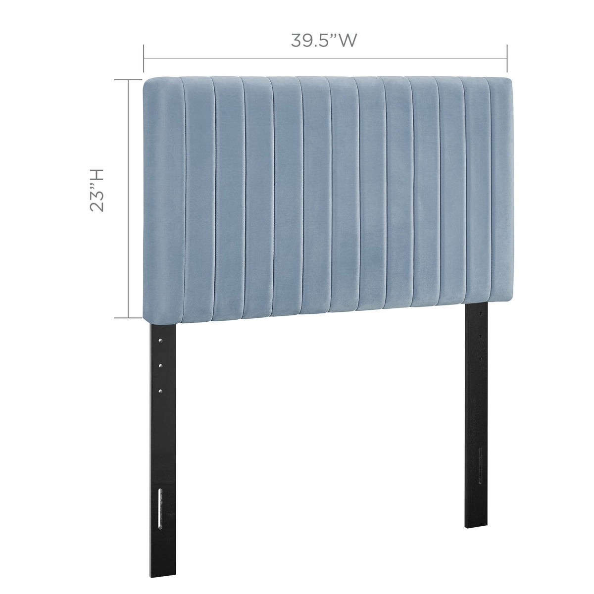 Keira Performance Velvet Twin Headboard - Light Blue