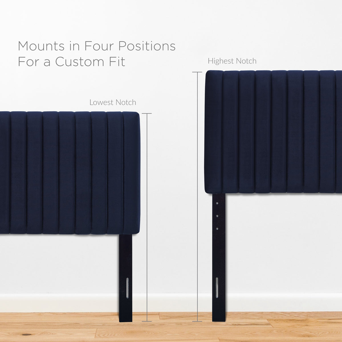 Keira Performance Velvet Twin Headboard - Midnight Blue