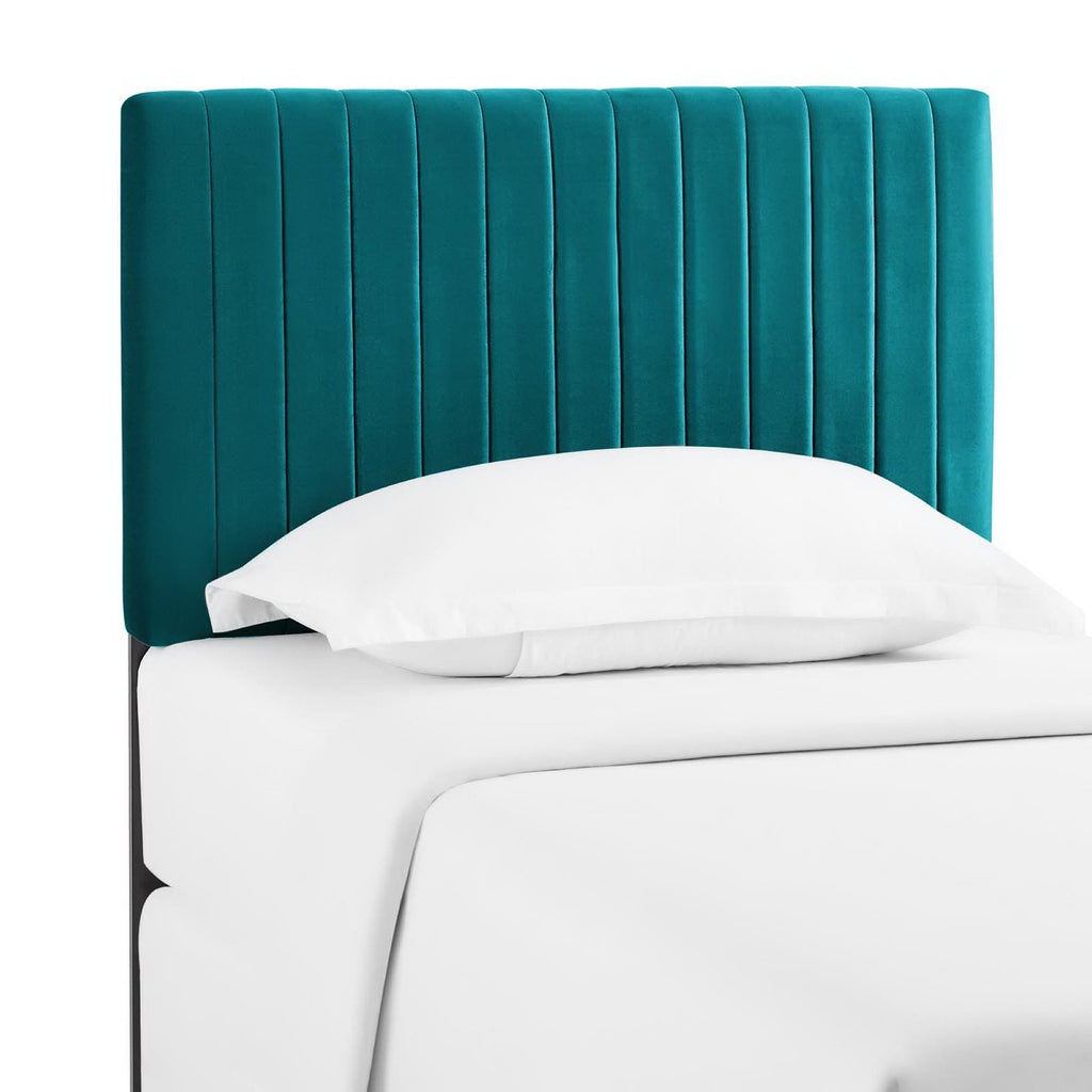 Keira Performance Velvet Twin Headboard - Teal