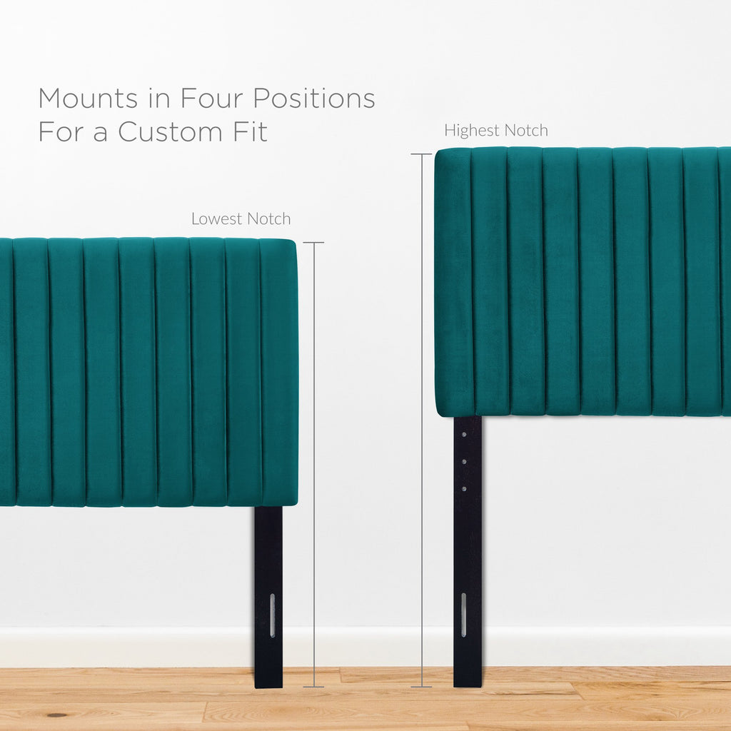 Keira Performance Velvet Twin Headboard - Teal