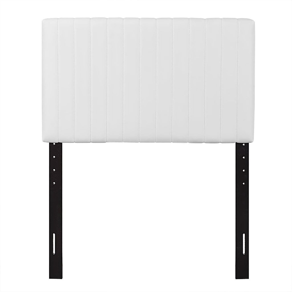 Keira Faux Leather Twin Headboard - White
