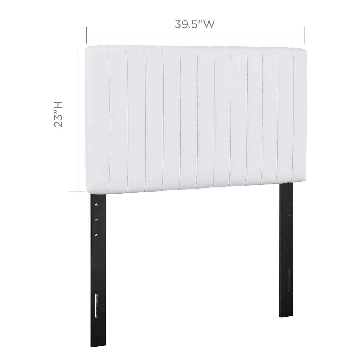 Keira Faux Leather Twin Headboard - White