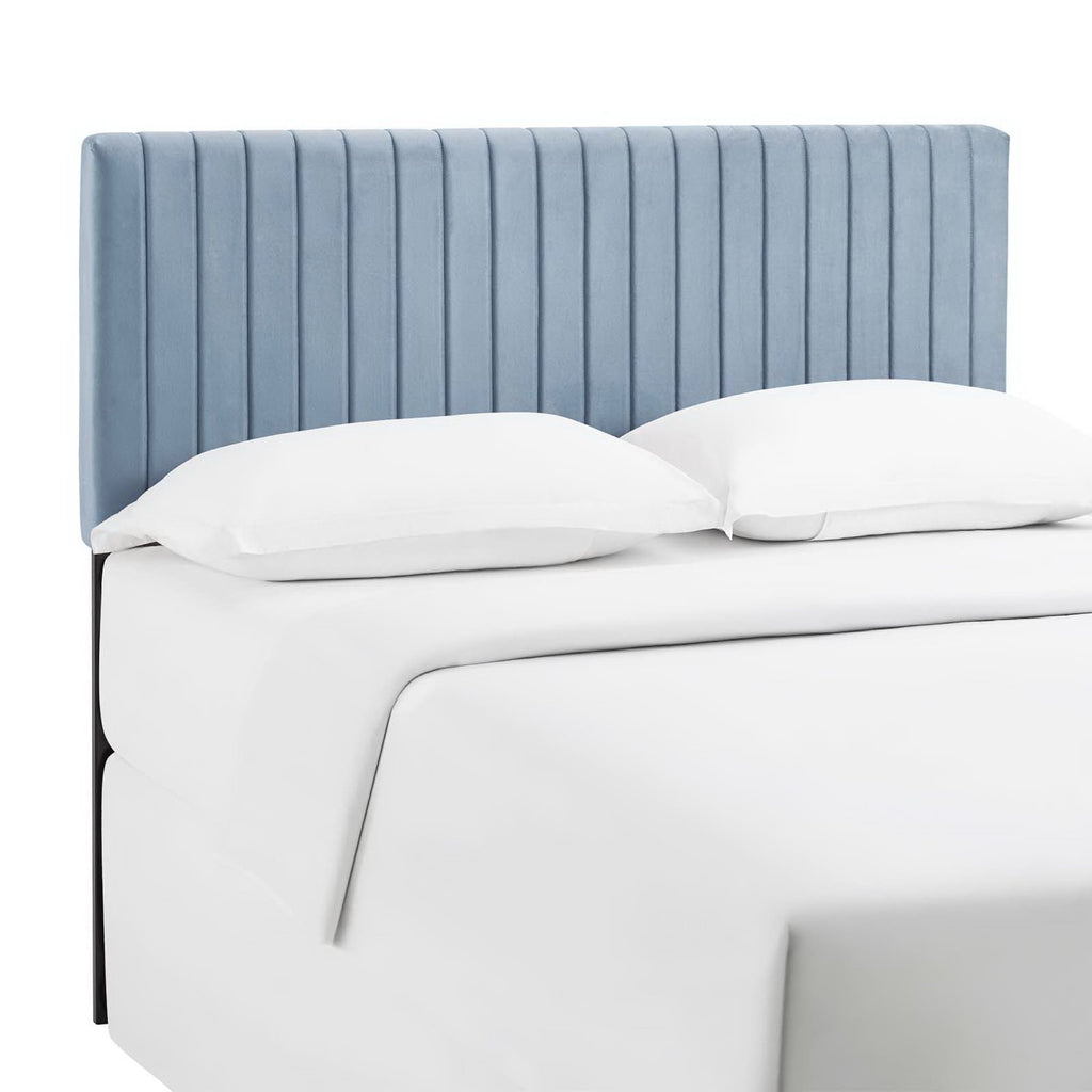 Keira Performance Velvet Full / Queen Headboard - Light Blue