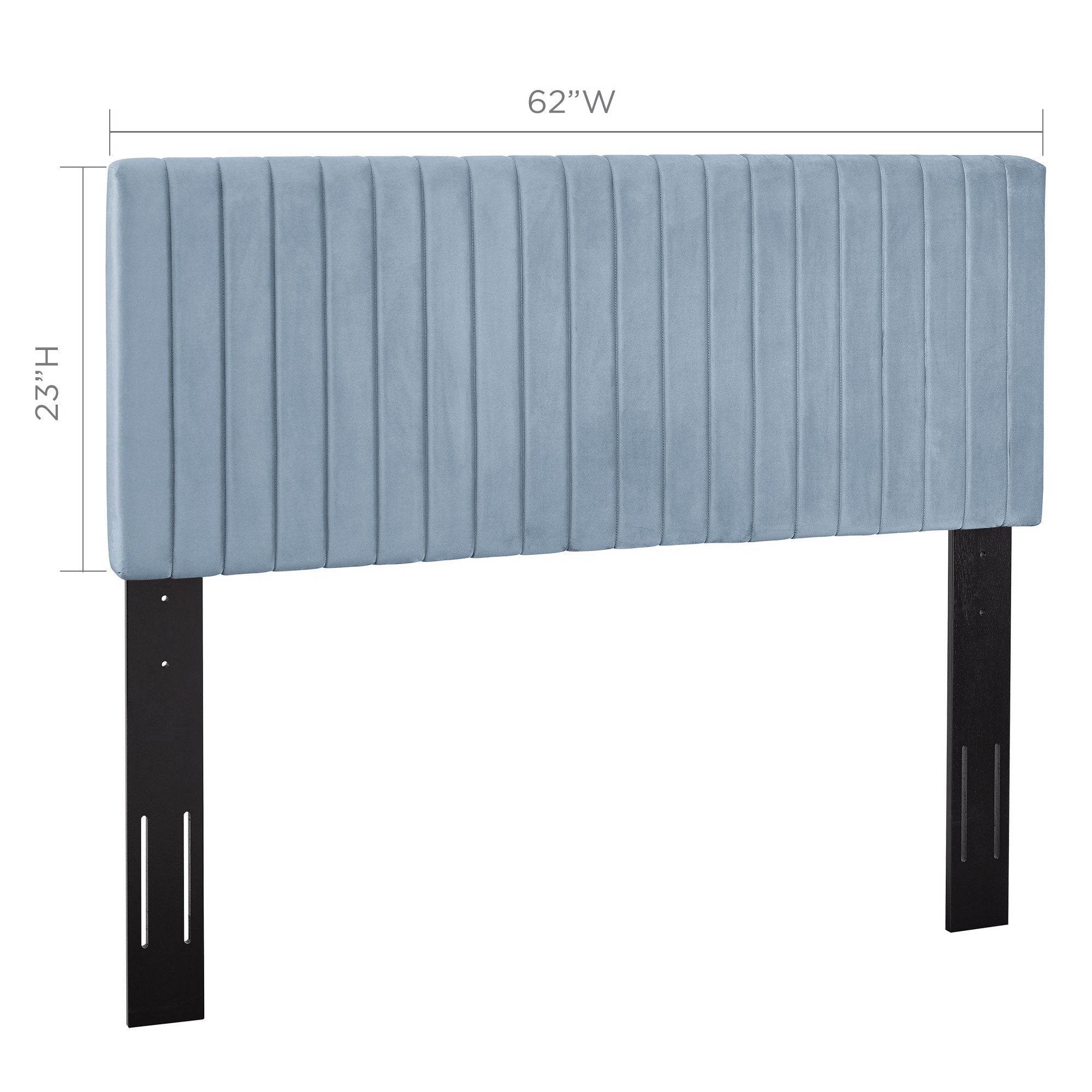 Keira Performance Velvet Full / Queen Headboard - Light Blue