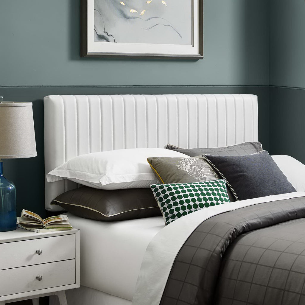 Keira Faux Leather Full / Queen Headboard - White