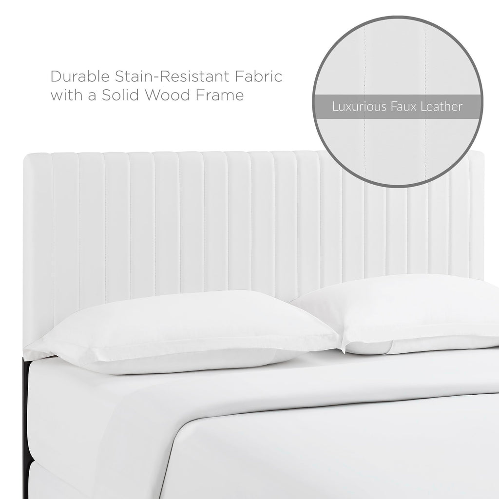 Keira Faux Leather Full / Queen Headboard - White