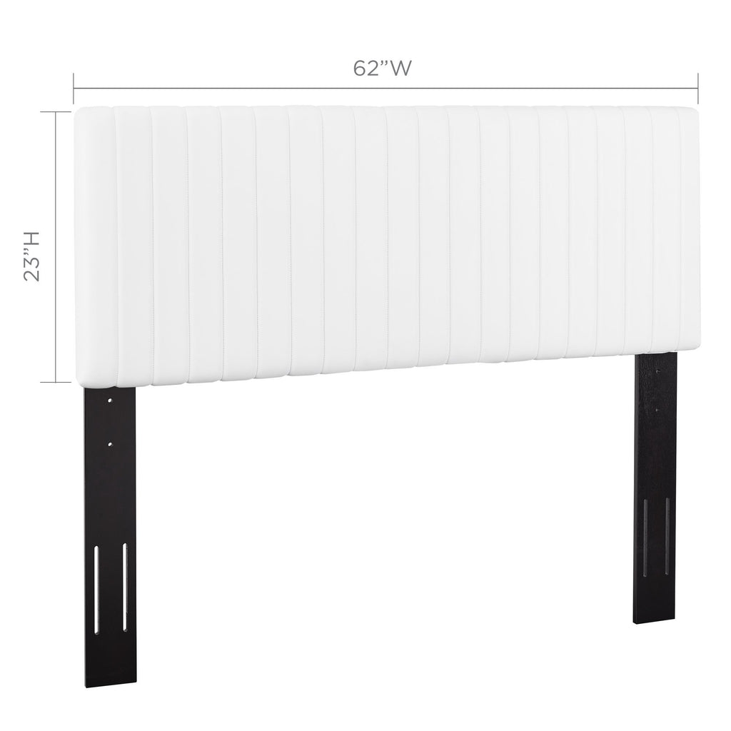 Keira Faux Leather Full / Queen Headboard - White