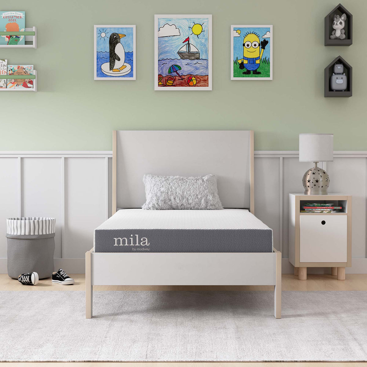 Mila 6" Foam Twin Mattress Set of 2 - White
