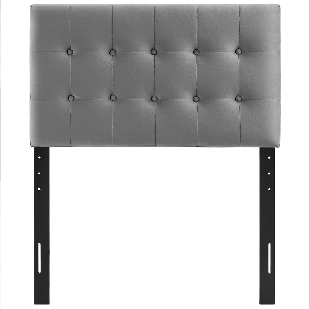 Emily Biscuit Tufted Performance Velvet Twin Headboard - Gray