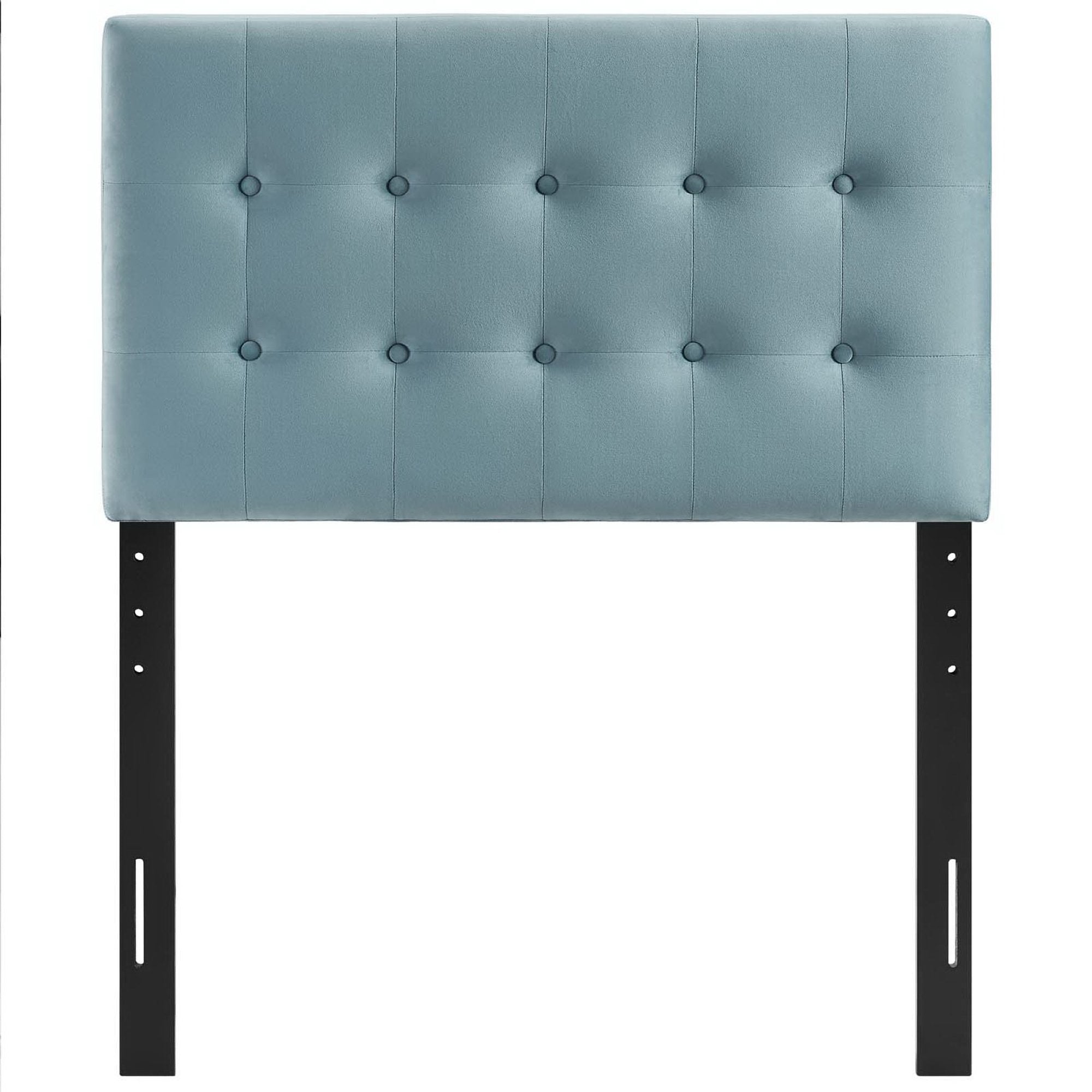 Emily Biscuit Tufted Performance Velvet Twin Headboard - Light Blue