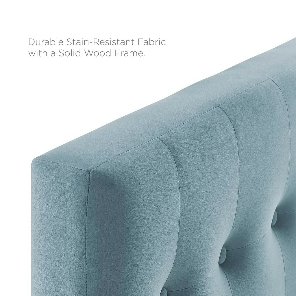 Emily Biscuit Tufted Performance Velvet Twin Headboard - Light Blue