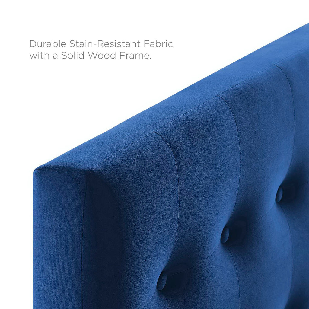 Emily Biscuit Tufted Performance Velvet Twin Headboard - Navy