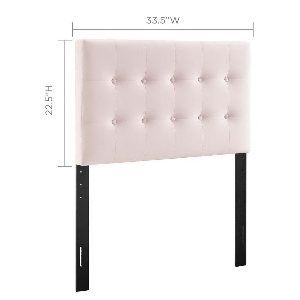 Emily Biscuit Tufted Performance Velvet Twin Headboard - Pink