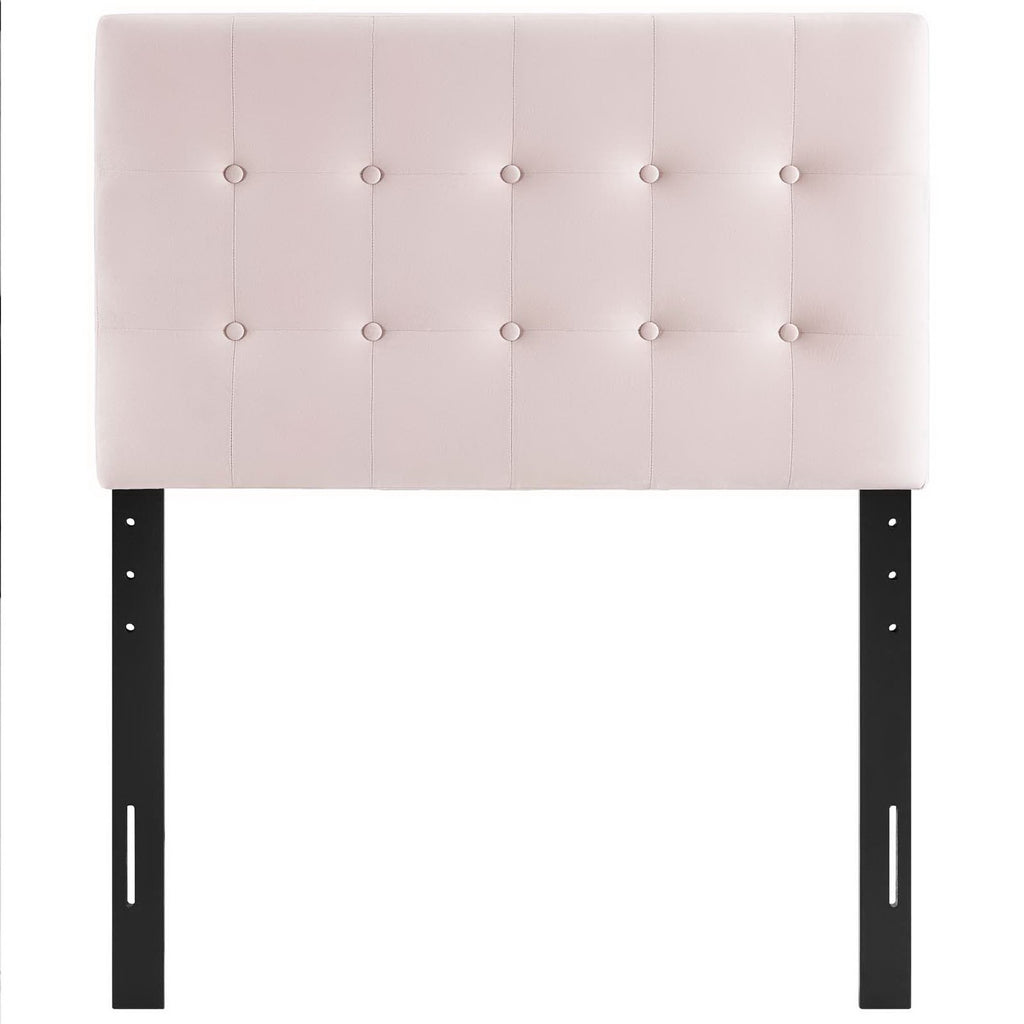 Emily Biscuit Tufted Performance Velvet Twin Headboard - Pink