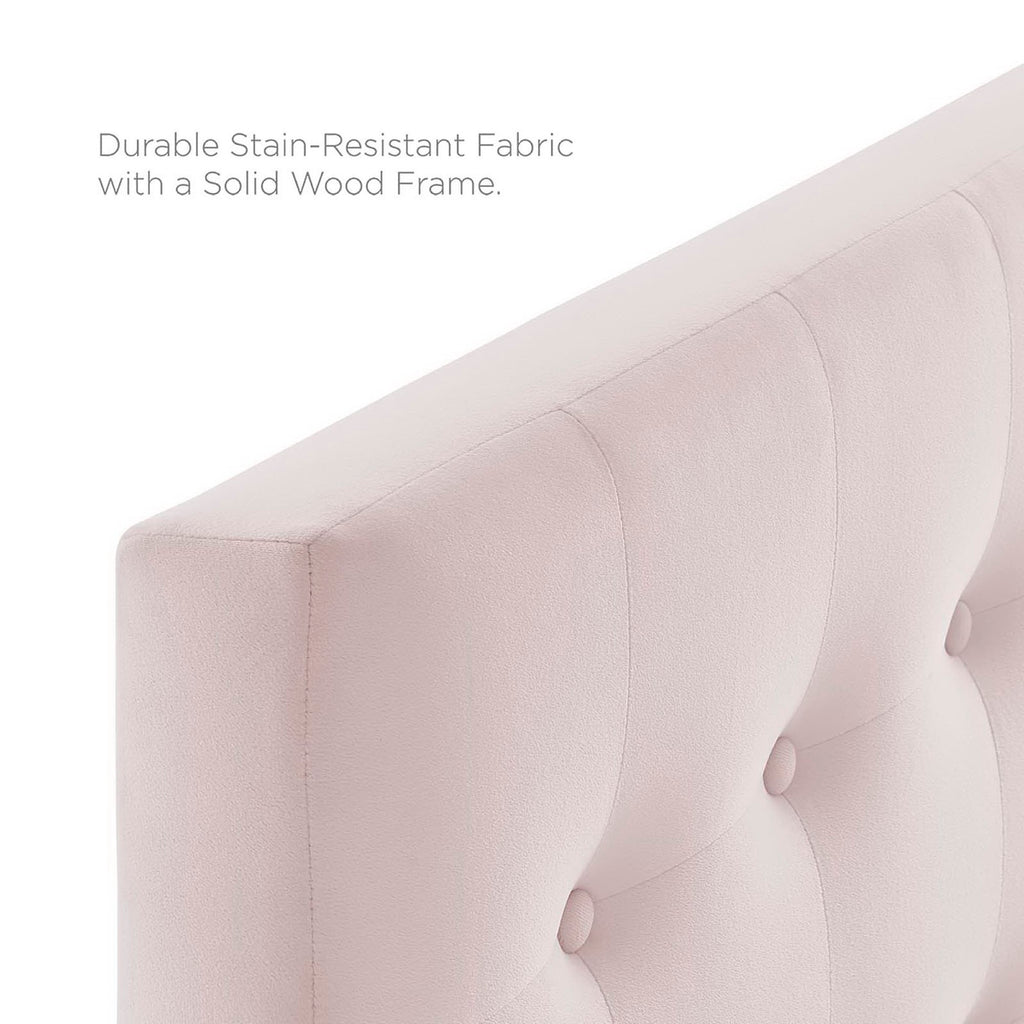 Emily Biscuit Tufted Performance Velvet Twin Headboard - Pink