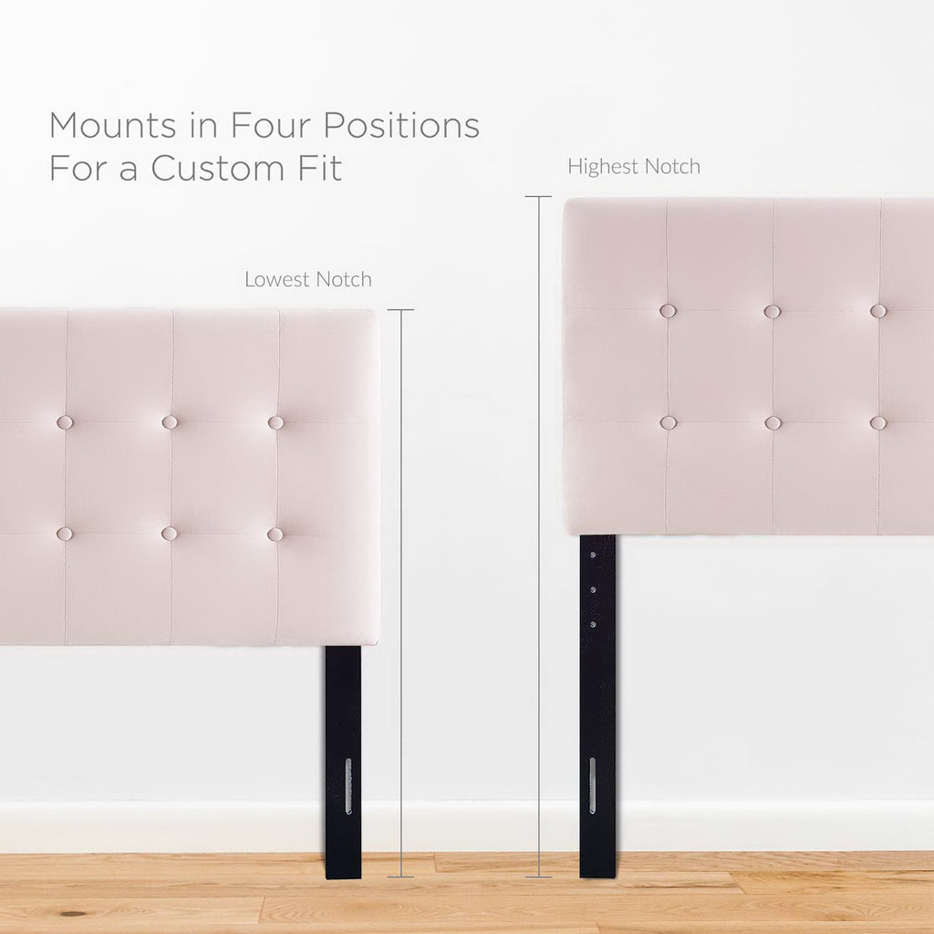 Emily Biscuit Tufted Performance Velvet Twin Headboard - Pink