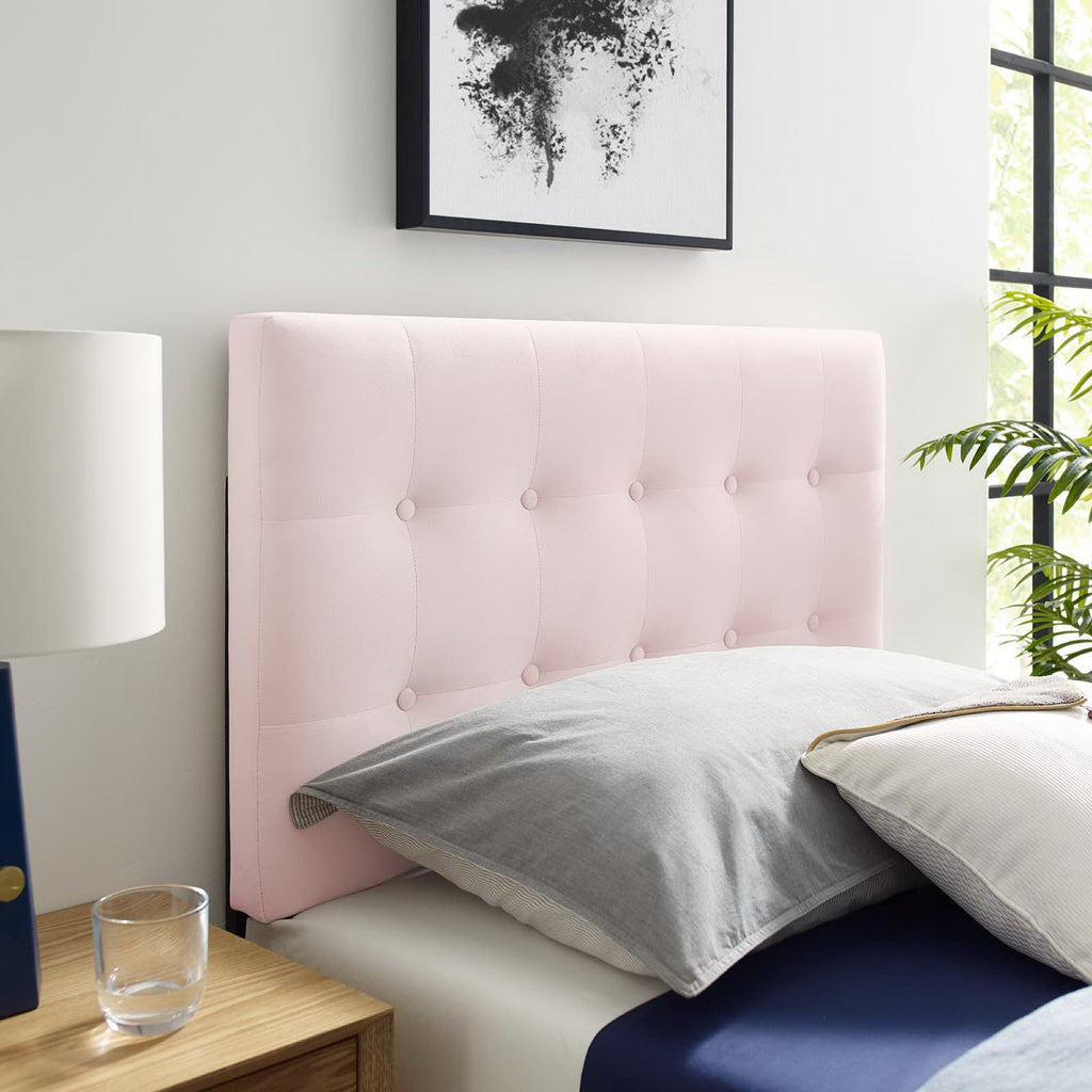 Emily Biscuit Tufted Performance Velvet Twin Headboard - Pink