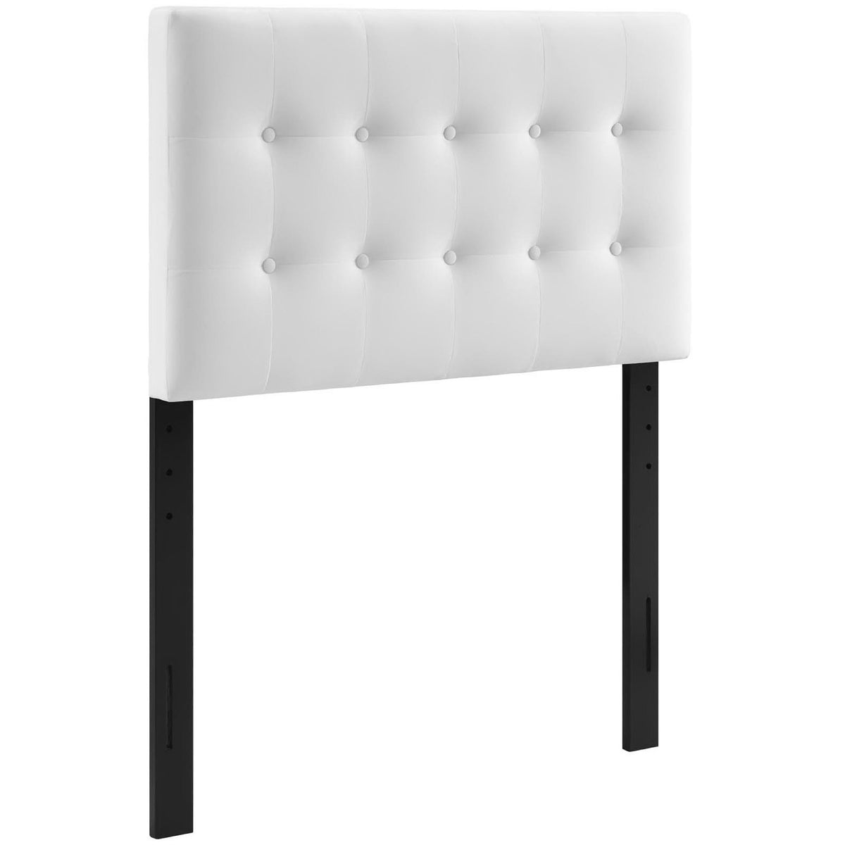 Emily Biscuit Tufted Performance Velvet Twin Headboard - White