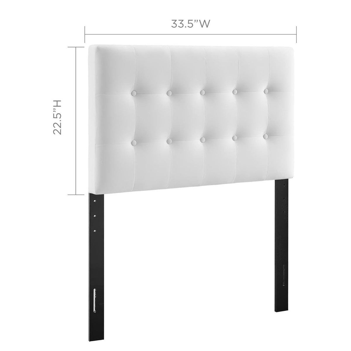 Emily Biscuit Tufted Performance Velvet Twin Headboard - White
